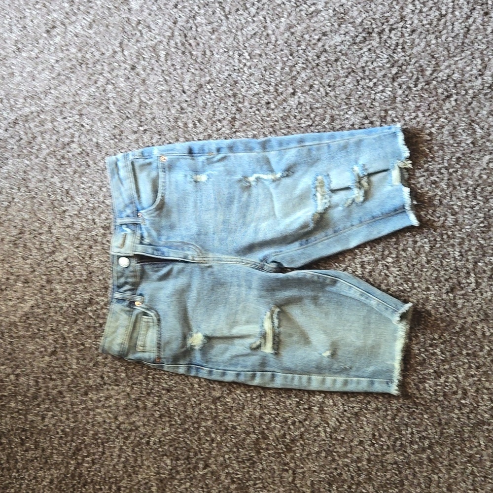 Denim bike shorts